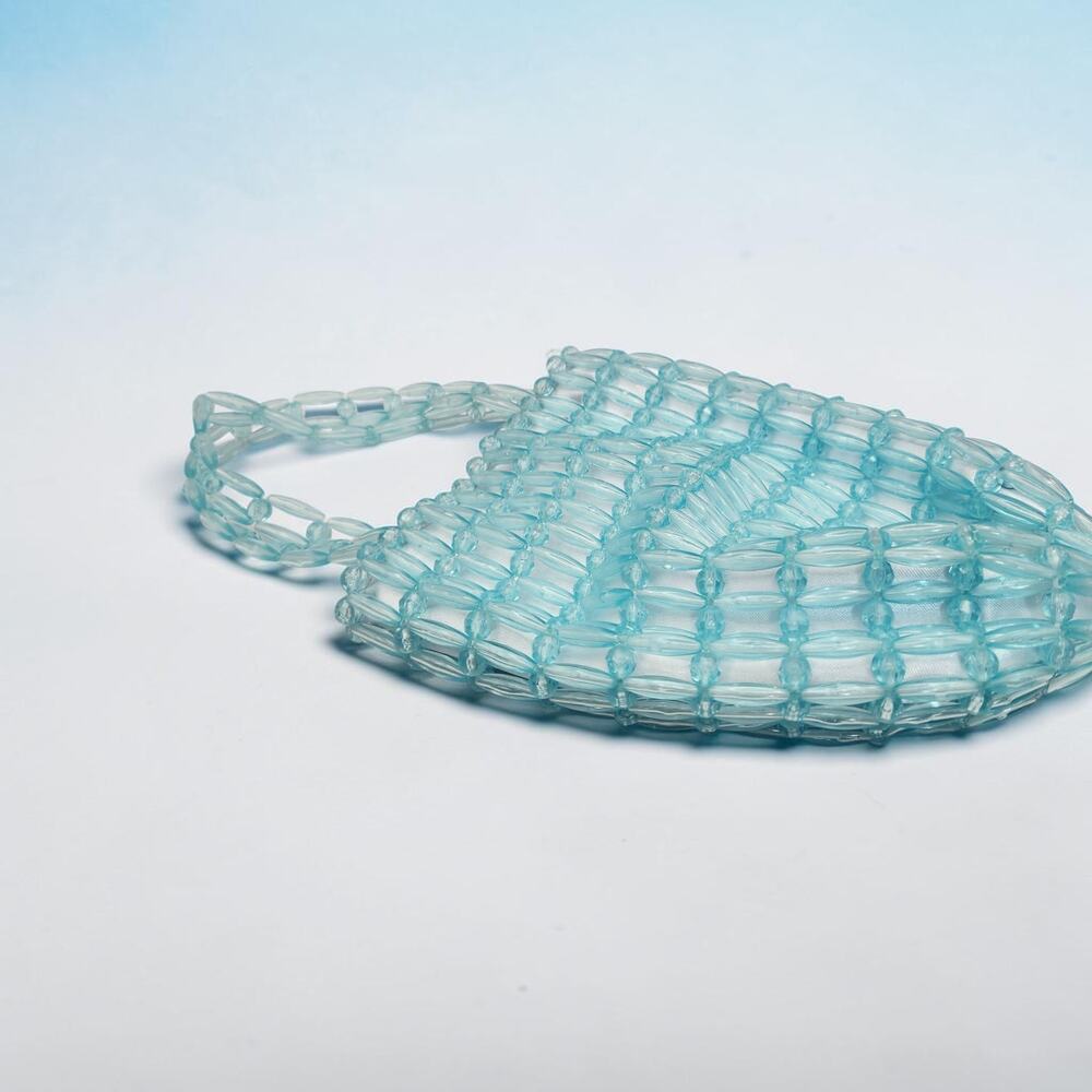 Sasha Beaded Bag Light Blue Acrylic Beaded Handbag